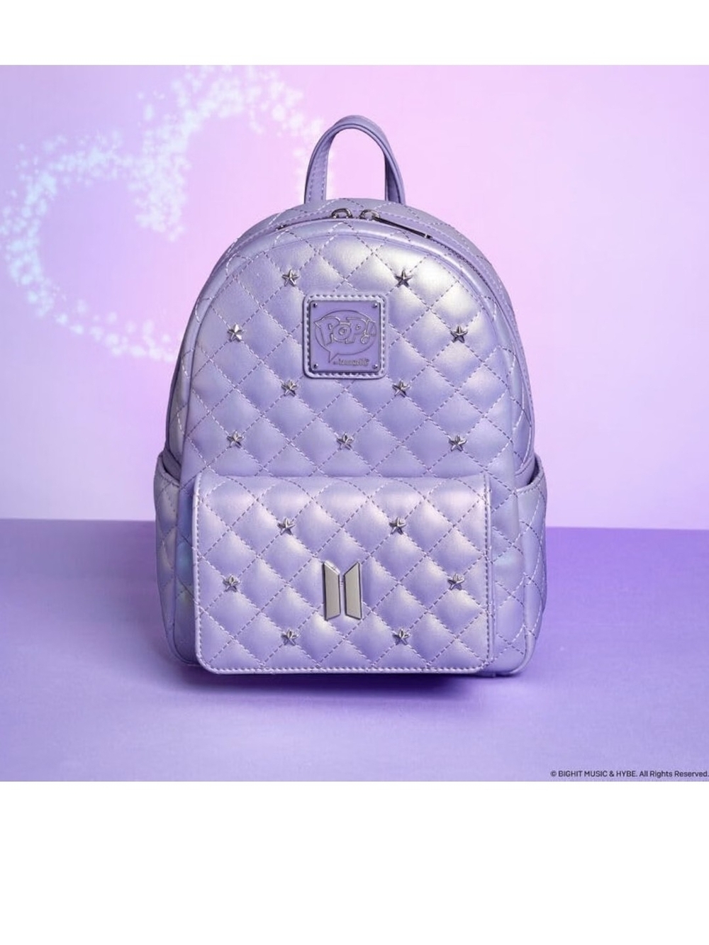 Loungefly BTS Logo Iridescent Purple Mini Backpack